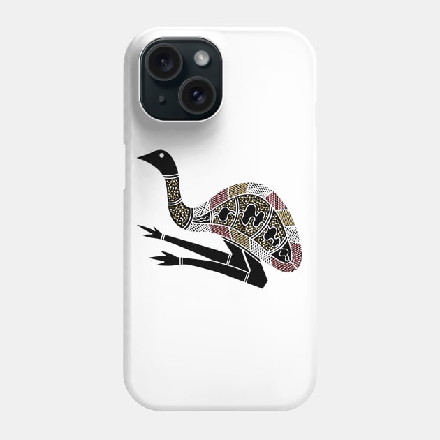 Aboriginal Art - Emu Black Phone Case by hogartharts