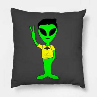Peace Alien - Hypnocritical Kidnapping UFO T-Shirt Pillow