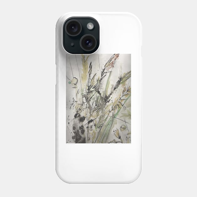 English Summer meadow, grasses, flowers design Phone Case by krisevansart