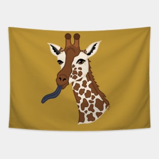 Giraffe with Tongue Out Tapestry