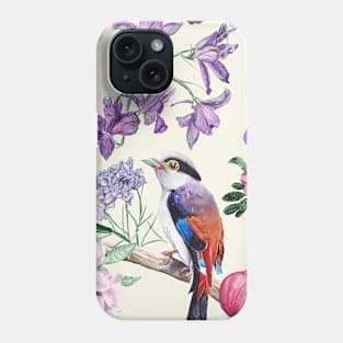 Peony and bird Phone Case