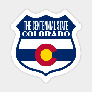 The Centennial State Colorado Retro Flag Shield (Blue) Magnet