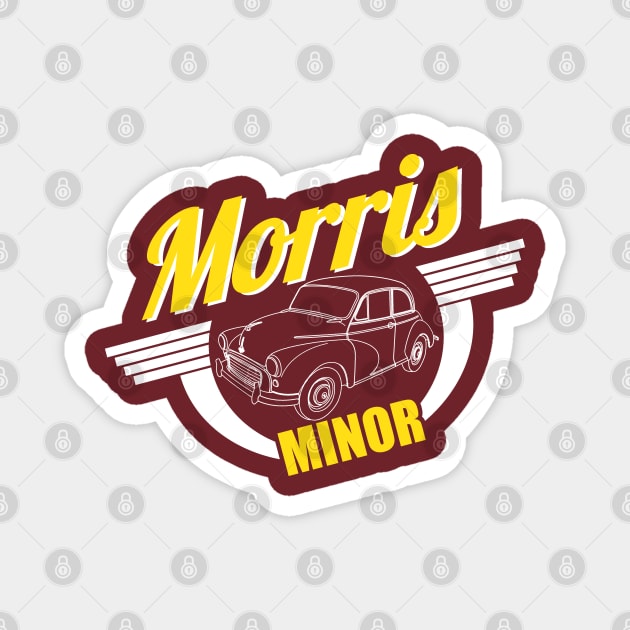 Retro Morris Minor T-Shirt Design Magnet by funkymonkeytees