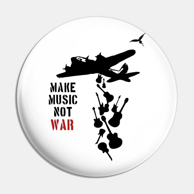 Make Music Not War Pin by NerdsbyLeo