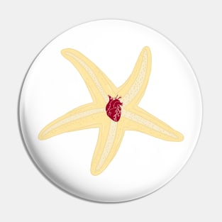 Heart in starfish Pin