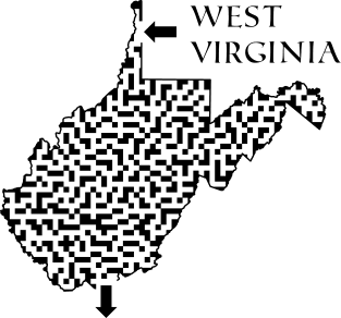 State of West Virginia Maze Magnet