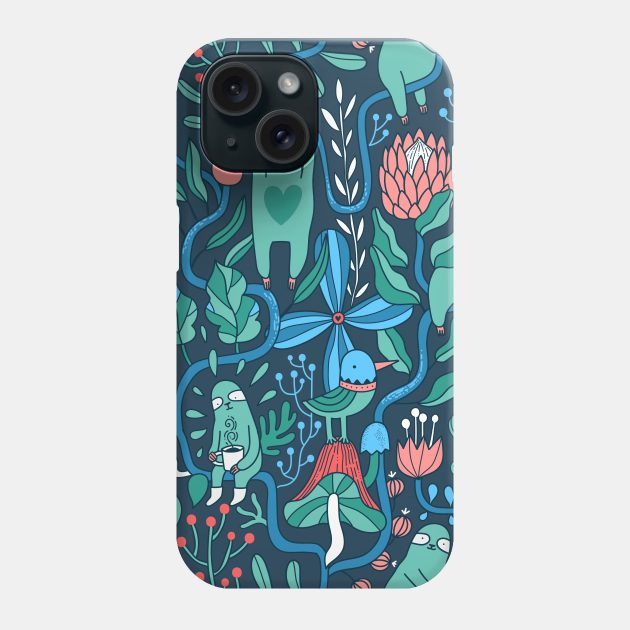 Sloths Garden Phone Case by kostolom3000