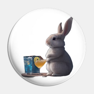 Bunny sipping cocktail Pin