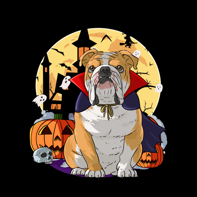 English Bulldog Witch Happy Halloween by Noseking