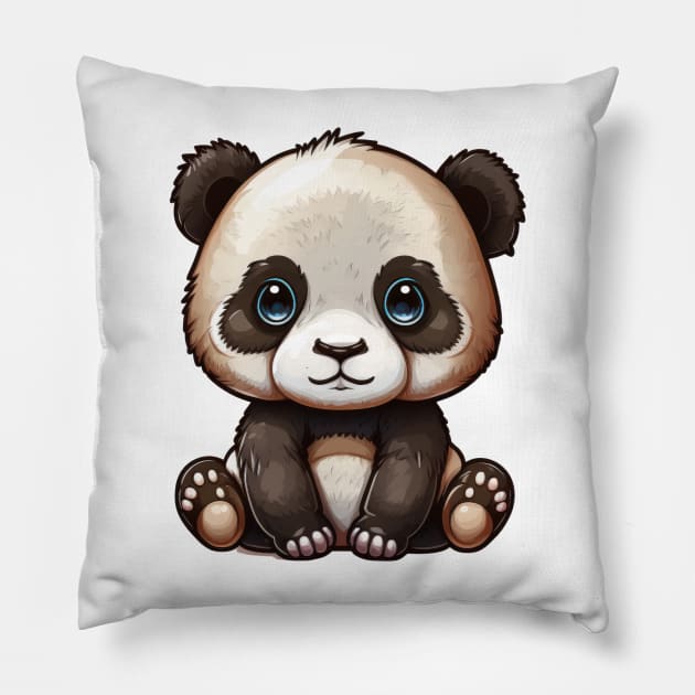 This baby panda cartoon is too adorable to handle Pillow by Pixel Poetry