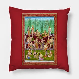 Women Dance & Play Musical Instruments In A Garden 1907 Mughal India Pillow