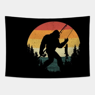 Bigfoot Fishing Tapestry