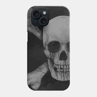 Jolly Roger Pirate Skull Black Watercolour Phone Case