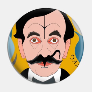 Salvador Dali Art Nouveau Style Portrait - Art Gifts Pin