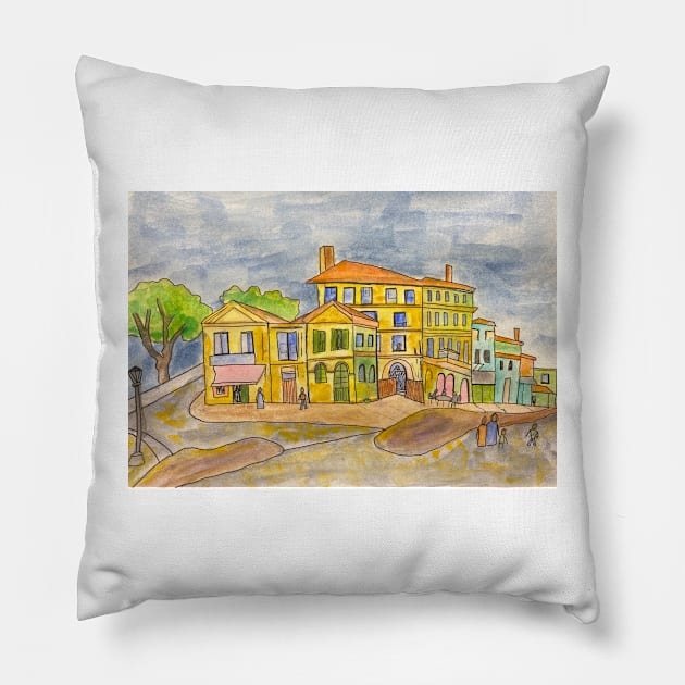 My Version of The Yellow House Pillow by natees33