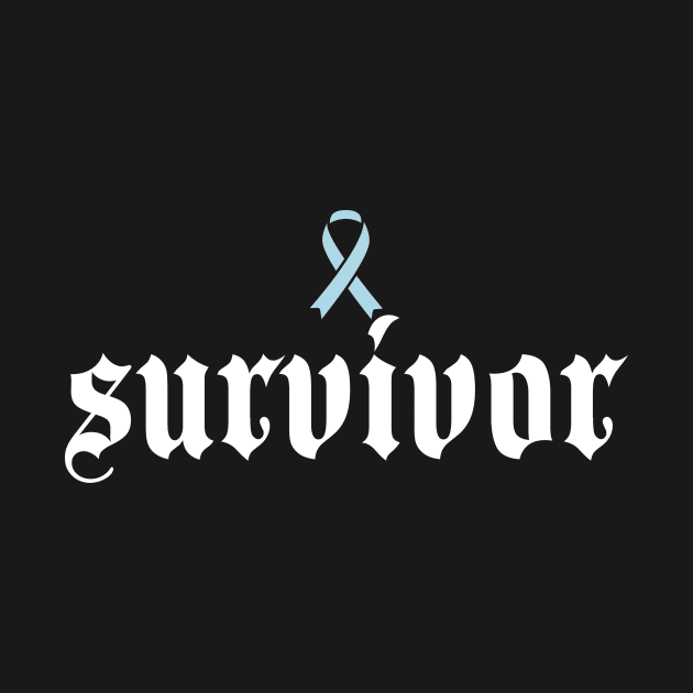 Prostate Cancer Awareness Survivor Light Blue Ribbon Gift by Alex21