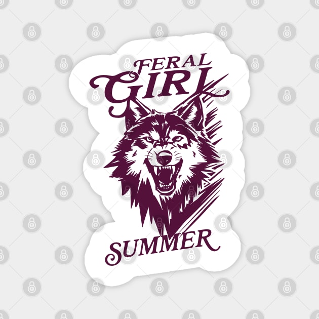 Feral Girl Summer Wolf Magnet by JessArty