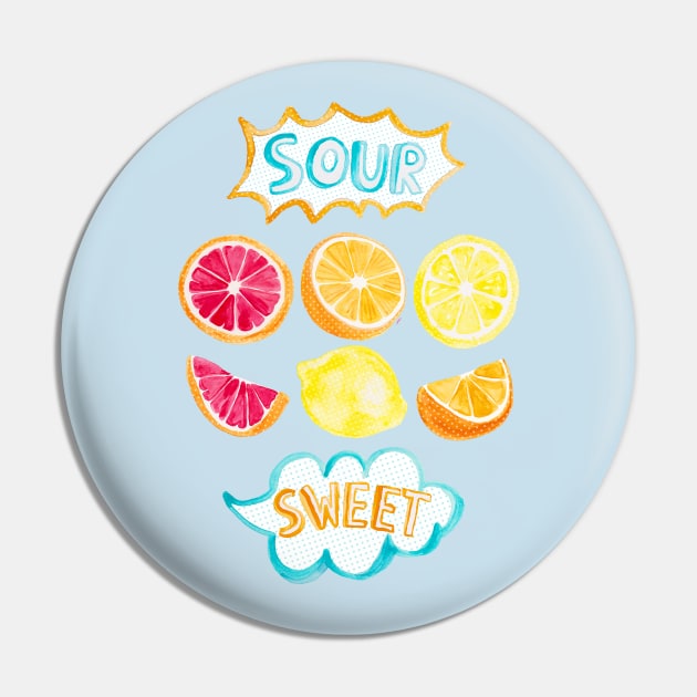 Citrus Pop Art Pin by tangerinetane