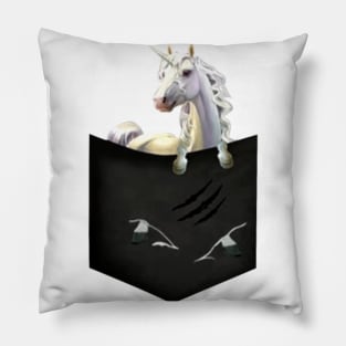 unicorn wild animals black white dark soul clothin Pillow