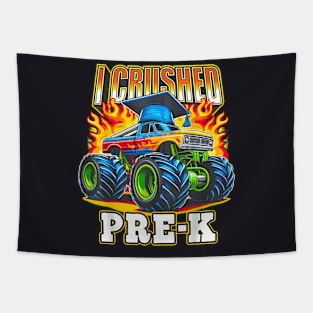 Graduation Pre K Monster Truck Boys I Crushed Preschool Grad Tapestry