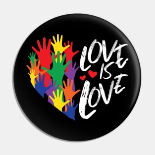 Love Is Love Rainbow Heart LGBT Pride Pin