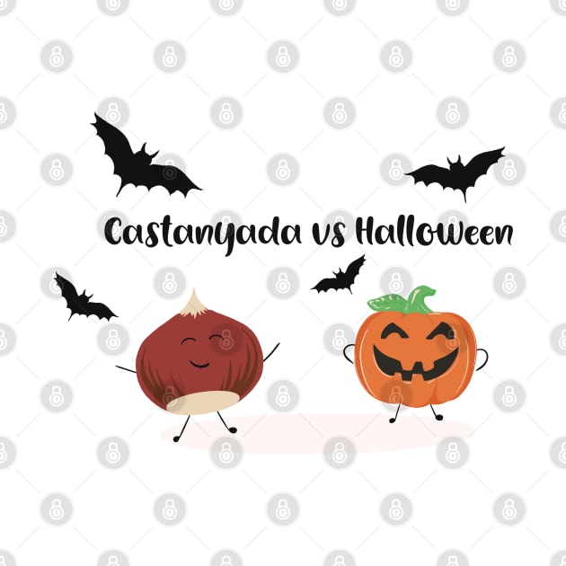 Bona Castanyada Catalán Halloween vs castañada by Holailustra