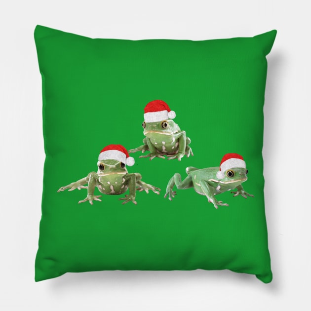 Xmas Frogs Pillow by Madblossom