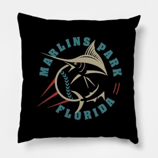 Marlins Park Florida Baseball Pillow