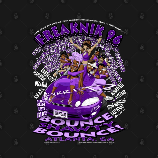 Freaknik 1996 Bounce Shawty Bounce! Purple Colorway by Epps Art