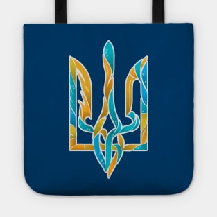 Blue and yellow Ukrainian Trident Tote