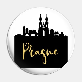 PRAGUE CZECH REPUBLIC DESIGNER SILHOUETTE SKYLINE ART Pin