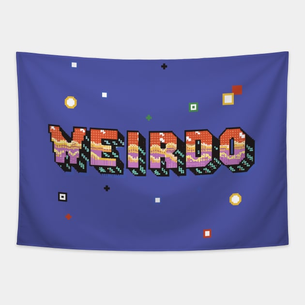 Weirdo | Retro Gaming Typography Tapestry by diegotorres