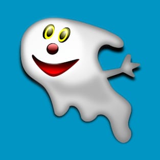 Ghost Halloween Creepy Face Scary Spooky Smiley T-Shirt