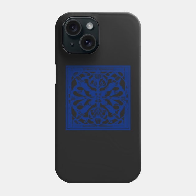 Abstract Symmetrical Lattice Print - Blue Aesthetic Phone Case by BubbleMench