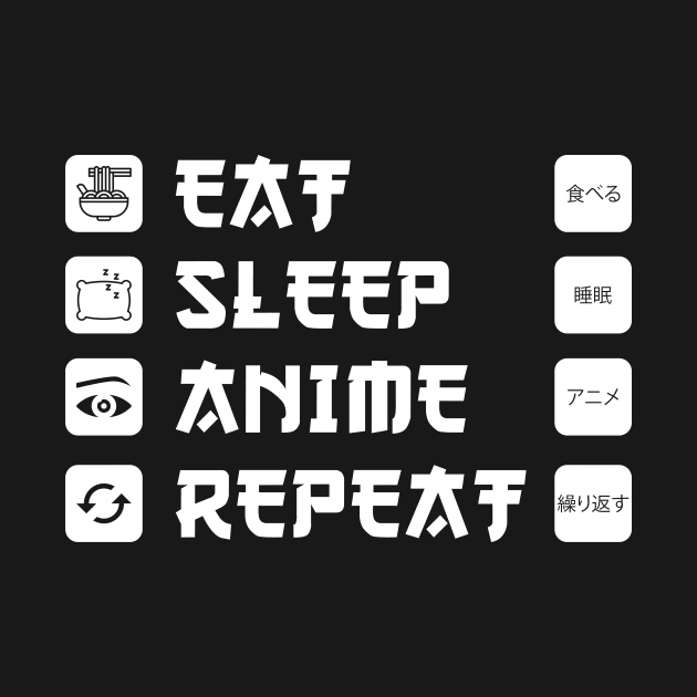 Eat Sleep Anime Repeat by Monosshop