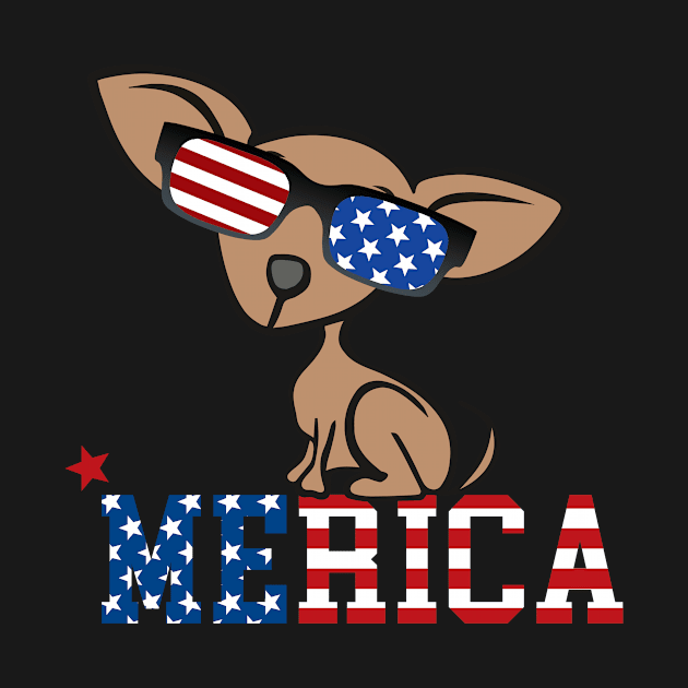 Chiweenie Merica Independence Freedom 4th of July by ScottsRed