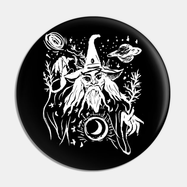 Evil Wizard Merlin Gothic Punk Pin by LunaElizabeth