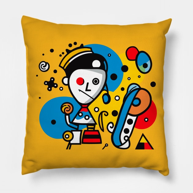 Abstract Art Cubism Abstractionism Gamer Artist Pillow by Agatha Katsusima