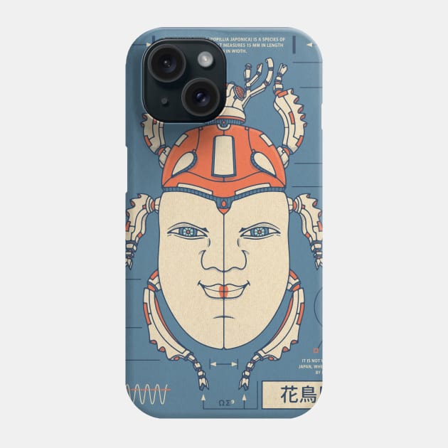 Japanese Scarab beetle Hannya Mask Phone Case by RyanRagnini