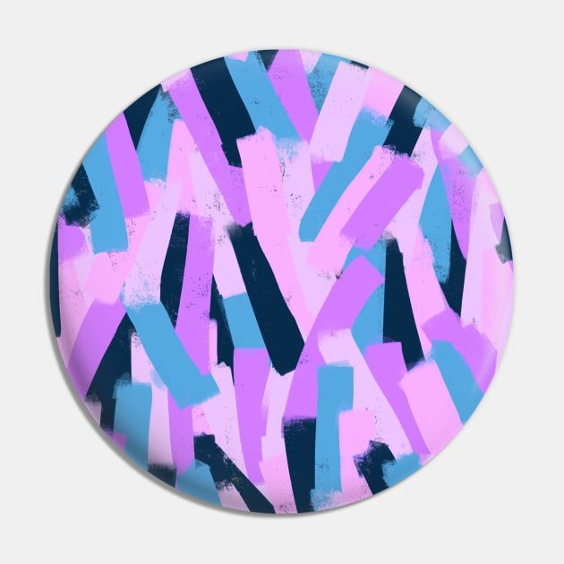Stripy Smudgy Painted Pattern Pin by OneThreeSix