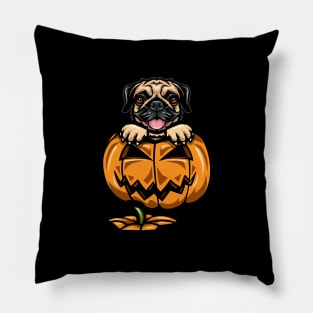 Halloween Pug Pumpkin Pillow