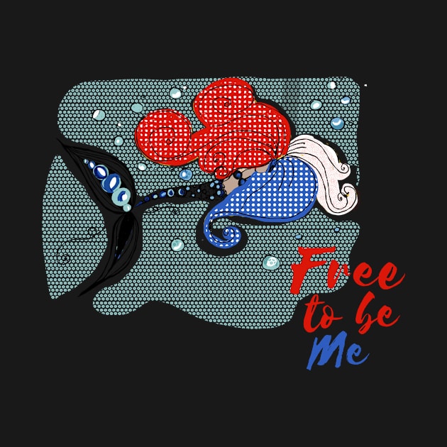 Red,White and Blue Mermaid by TealFeatherCreations1