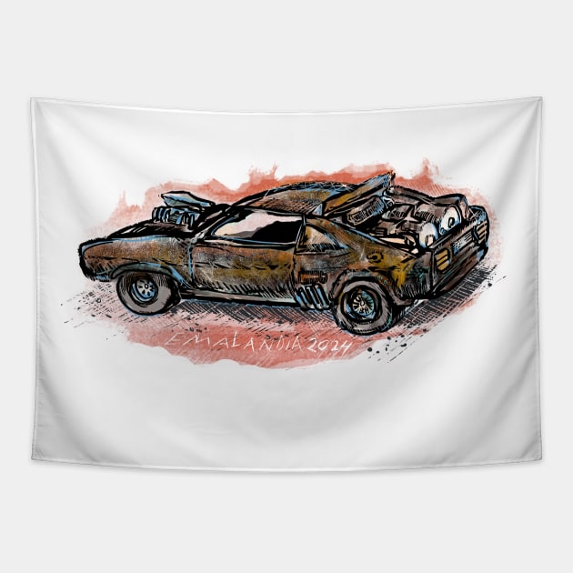 The V8 Interceptor Tapestry by emalandia