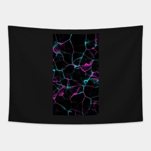 Neon Cyan & Purple Marble Pattern Tapestry