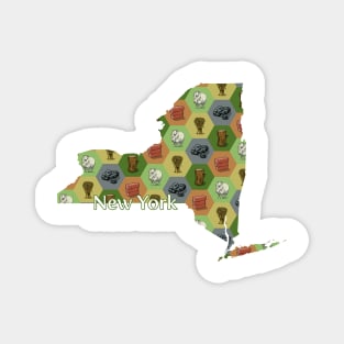 New York State Map Board Games Magnet