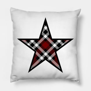 Star design filled with a classic red and black plaid Pillow