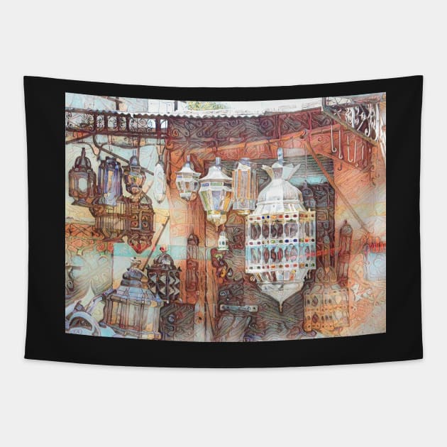 Moroccan Lanterns Tapestry by Tarrby