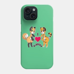 Fox and Tiger - I love plushies Phone Case