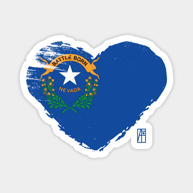 U.S. State - I Love Nevada - Nevada Flag Magnet by ArtProjectShop