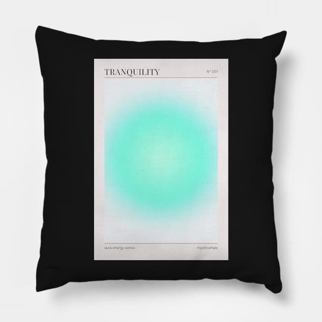 Tranquility Blue Green Aura Pillow by mystikwhale